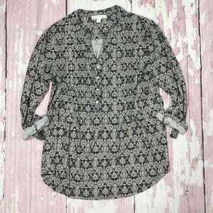 Long sleeve button front blouse